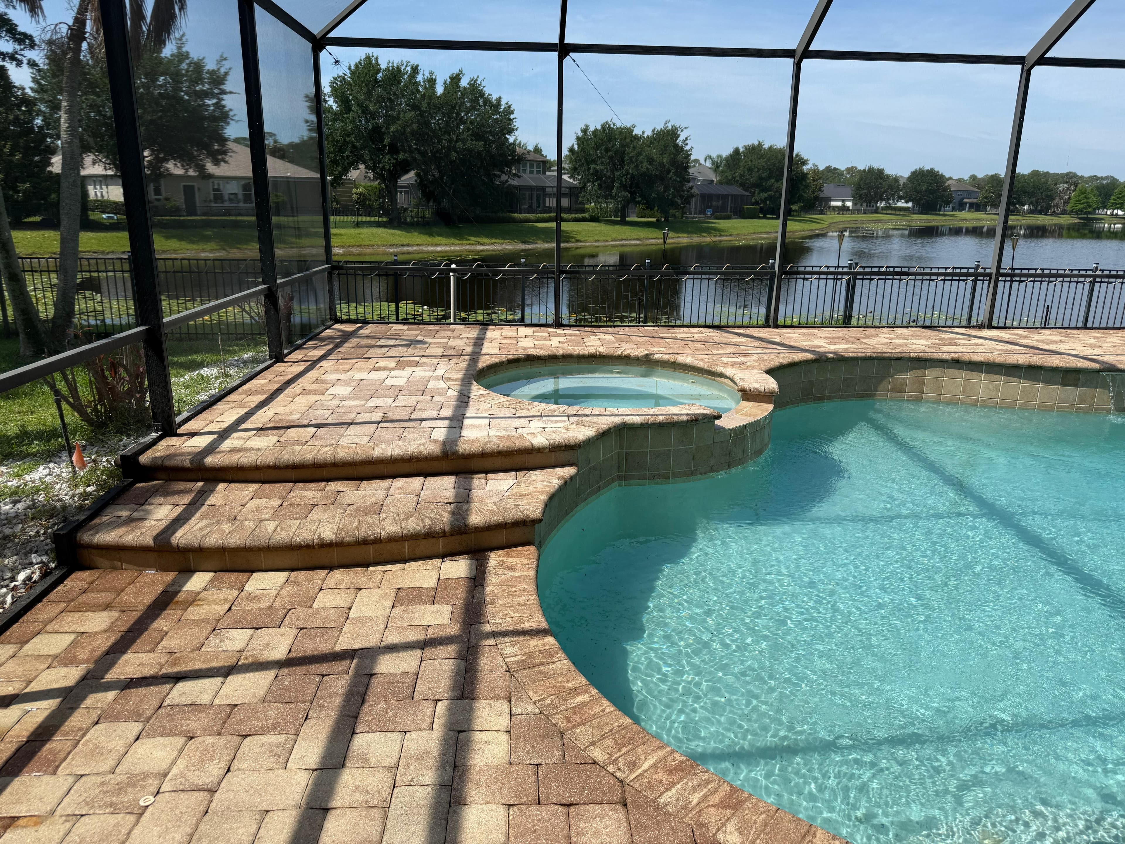 pool deck cleaning after